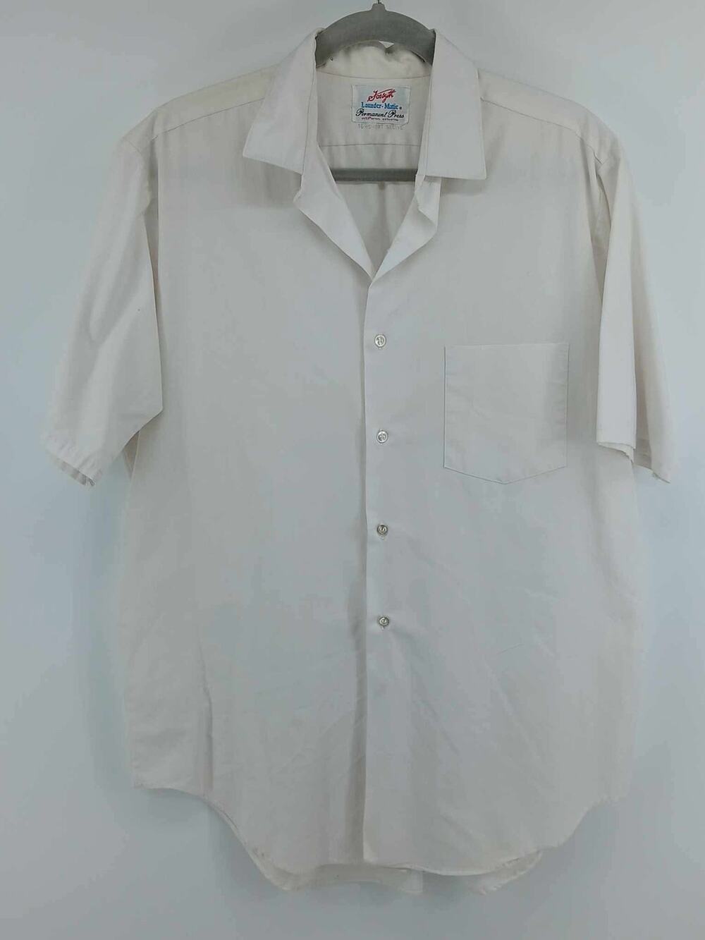 1950s Forsyth permanent press short sleeve shirt, Launder-Matic, size 16